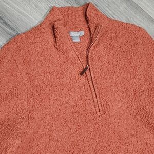 Naturals Rusty Orange Sherpa Pullover 1/4 Zip